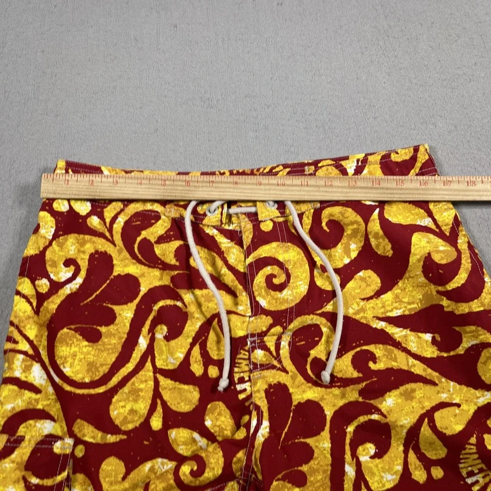 American Eagle Swim Shorts Men 31 Surf Board Trunks Floral Drawstring Mesh Y2K